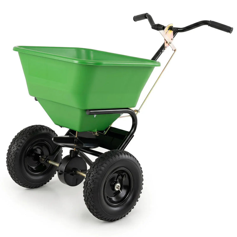 Walk-Behind Broadcast Spreader 66 LBS with 13" Tires by DirectDeals