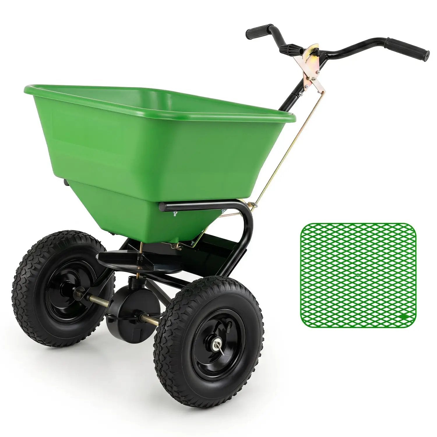 Walk-Behind Broadcast Spreader 66 LBS with 13" Tires by DirectDeals
