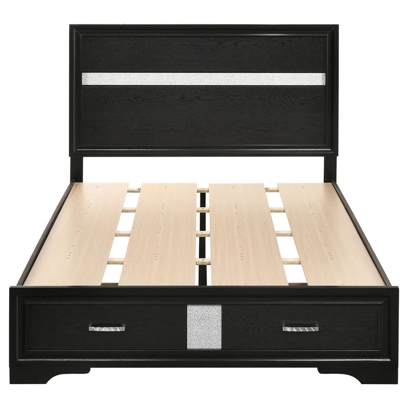 Miranda 51-inch Wood Full Storage Panel Bed Black by Unique Piece Furniture