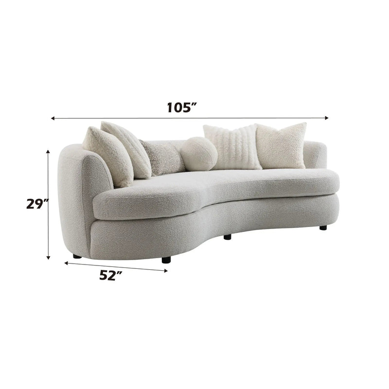 Iniko - Boucle Sofa With Toss Pillows - Beige by Unique Piece Furniture