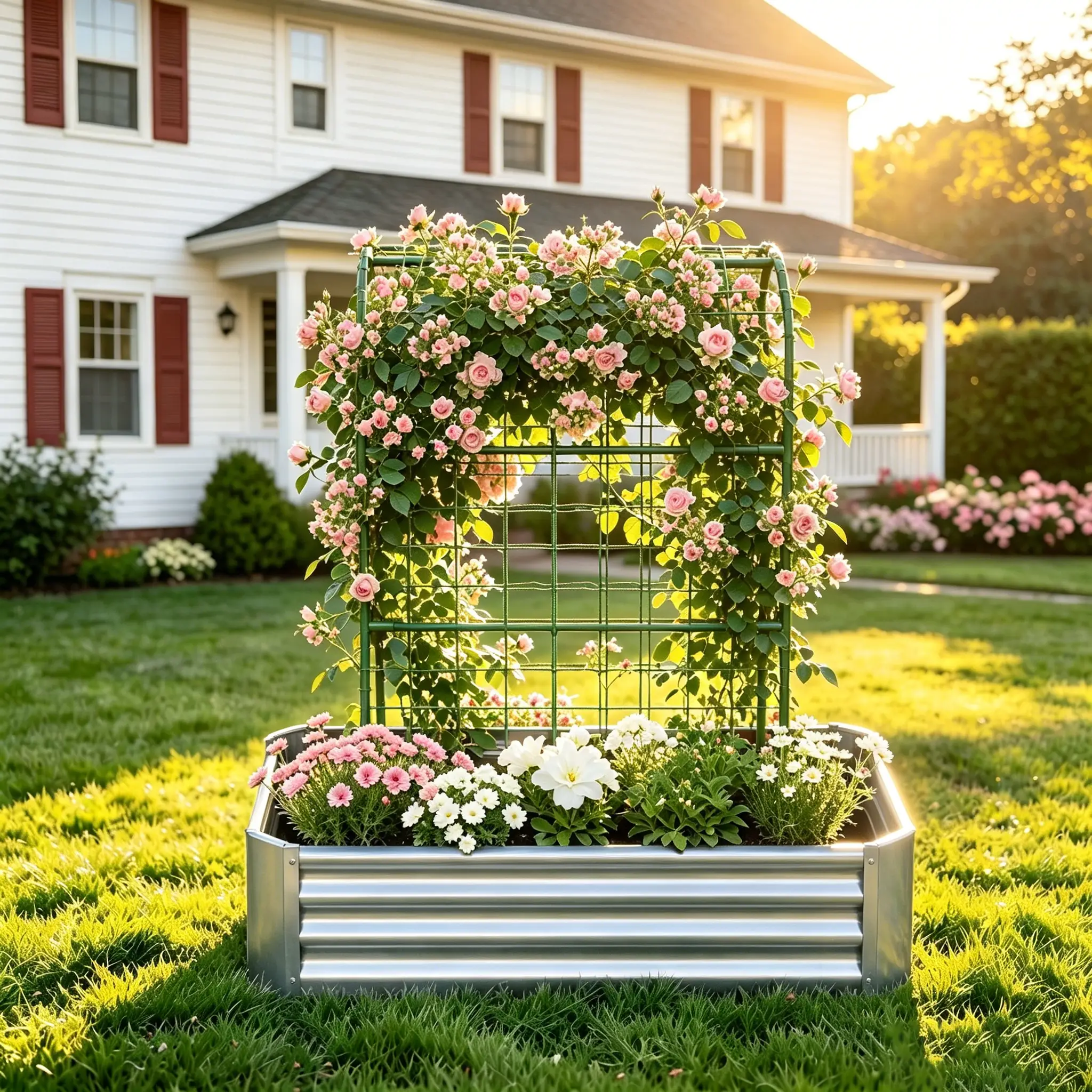 2-in-1 Raised Garden Bed with Trellis by HouseOfZazla