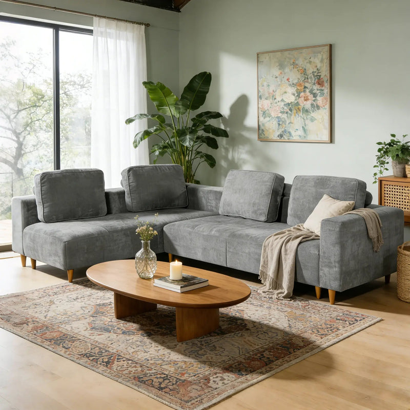 2-Piece 109" L-Shape Convertible Sectional Sofa by HouseOfZazla