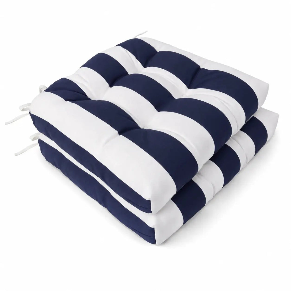 Outdoor Chair Cushions Set of 2 in Black/White Stripes by HouseOfZazla