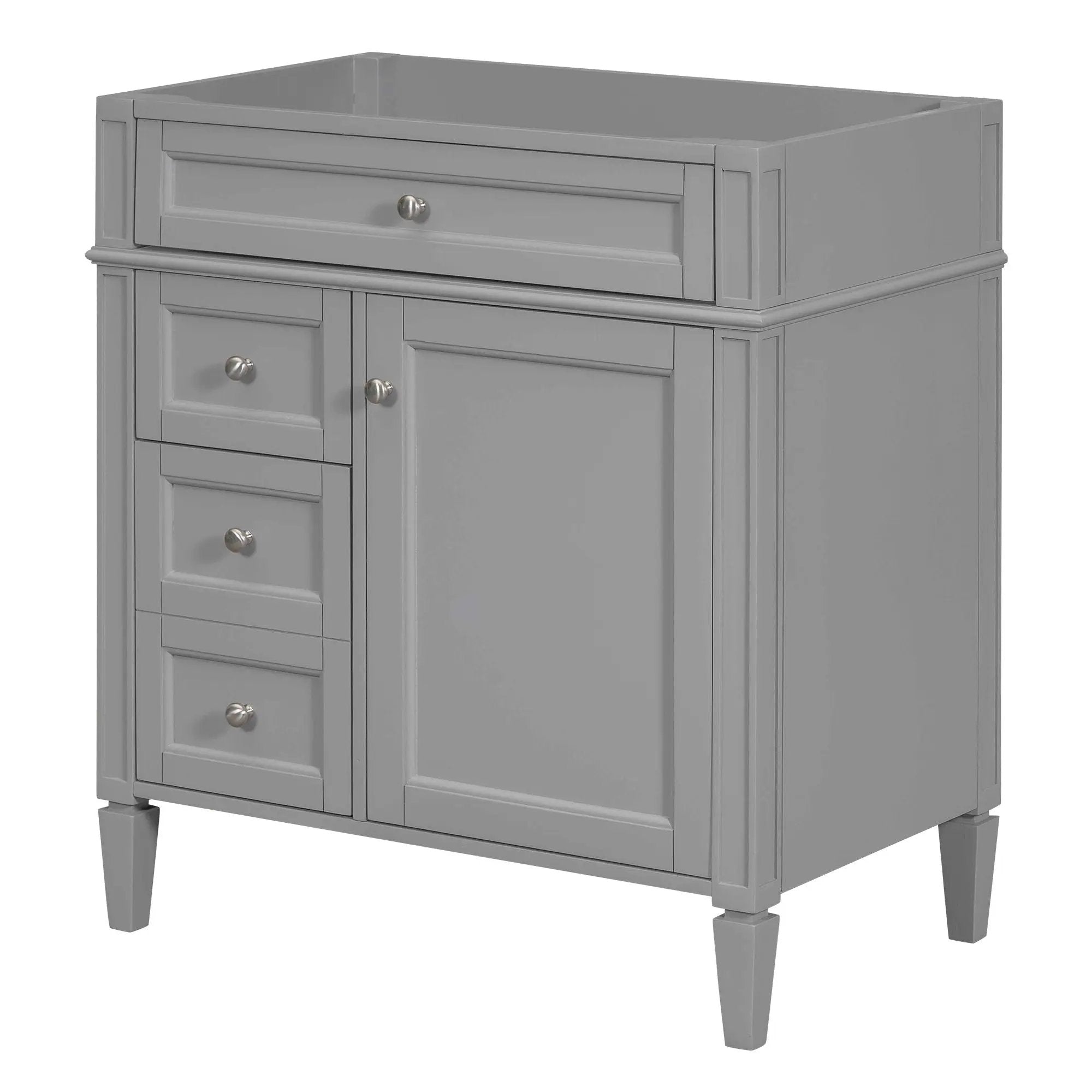 Bathroom Vanity With 2 Drawers And Tip-Out Drawer, Storage Cabinet by Unique Piece Furniture