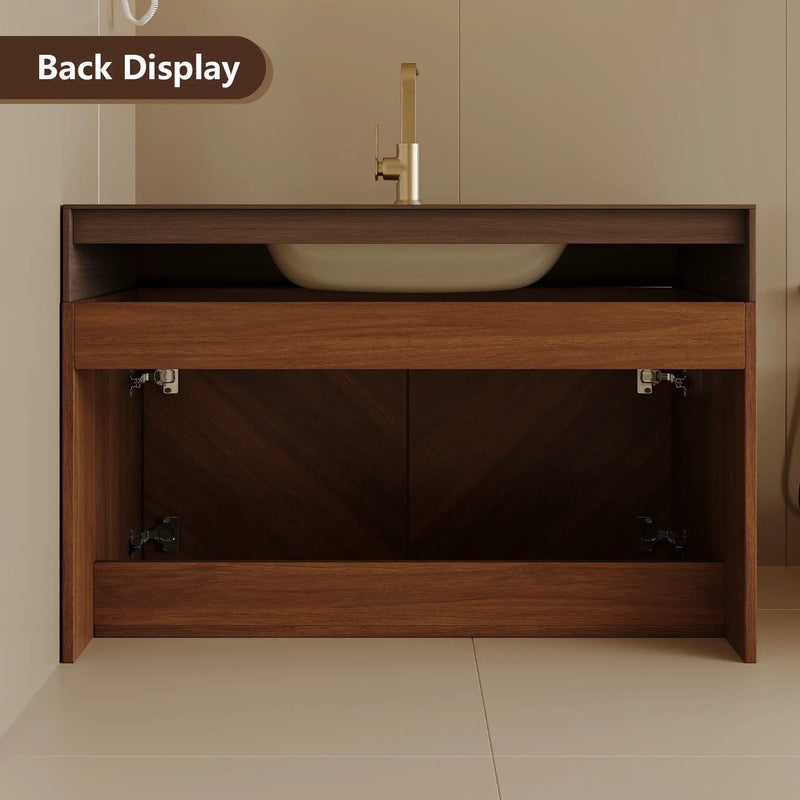 30" Modern Wall-Mounted Bathroom Vanity with Ceramic Sink by HouseOfZazla