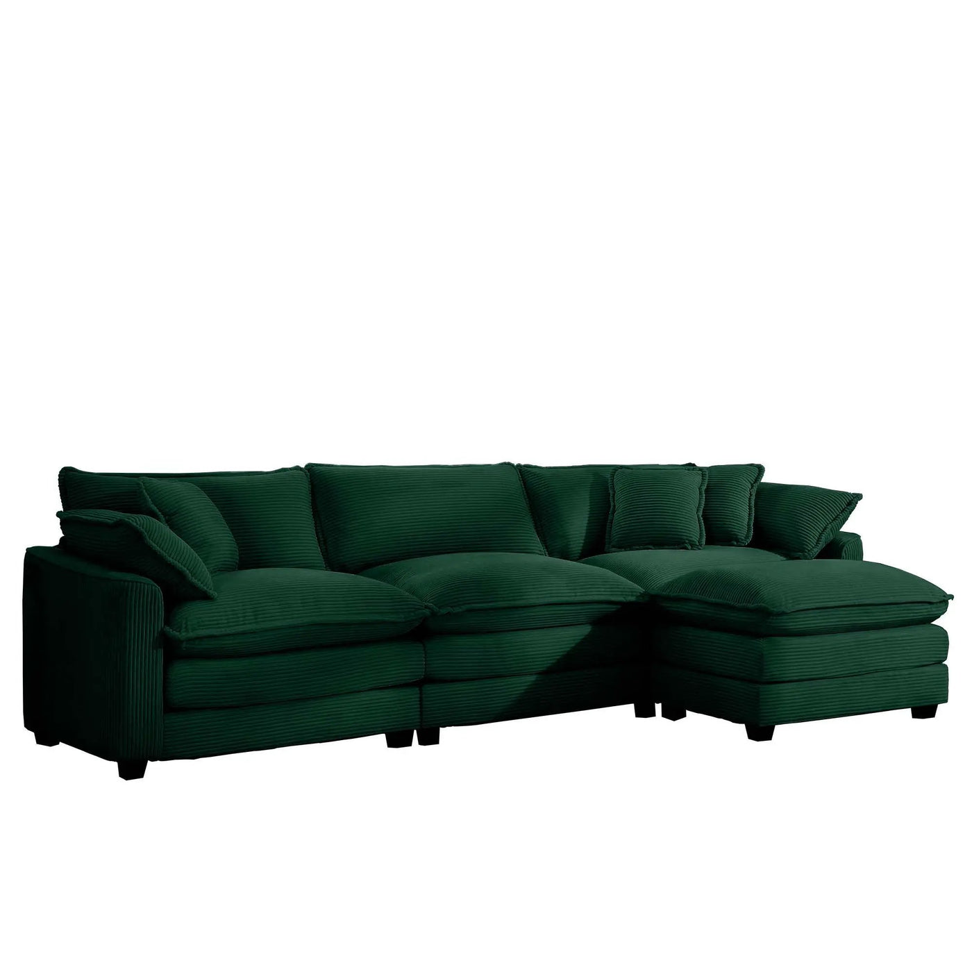 Modern Oversized Modular Cushion Sofa With Ottoman, Low Back, Deep Seating Sofa Set by HouseOfZazla