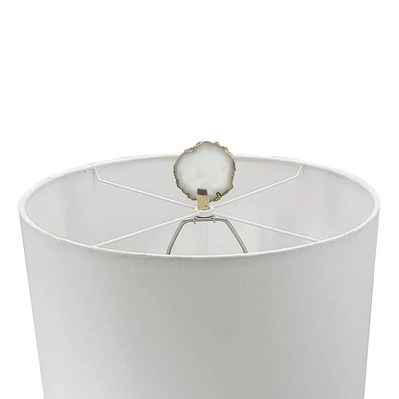 Smoke Agate-Slice Table Lamp with Marble Base by HouseOfZazla