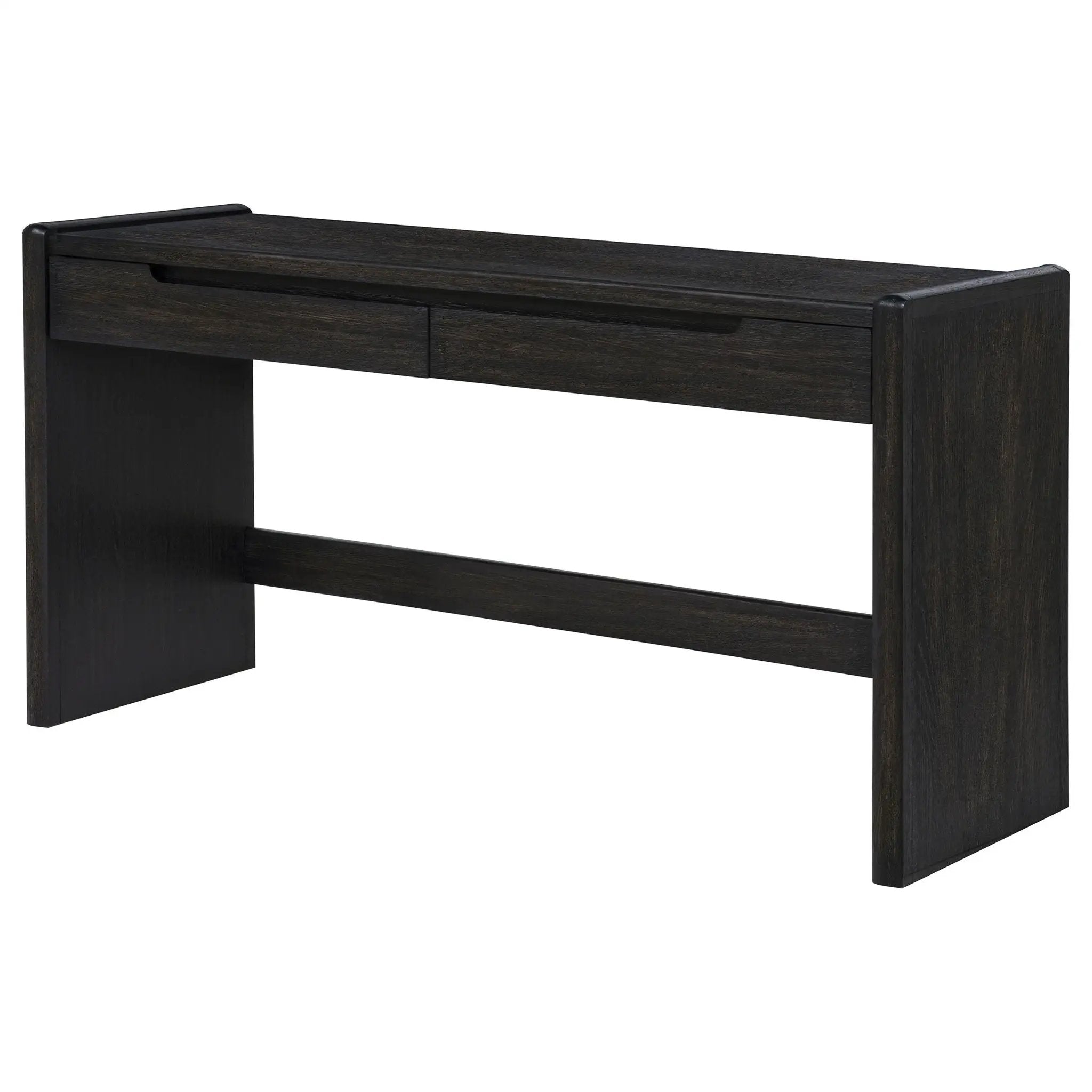 Leandro 2-drawer Home Office Writing Desk Burnished Black by Unique Piece Furniture