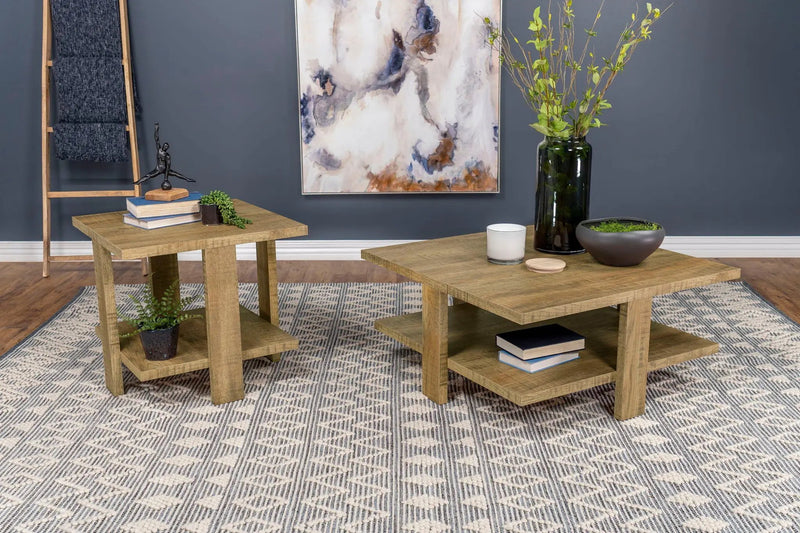 Dawn 2-piece Round Coffee and End Table Set Mango Brown by Unique Piece Furniture