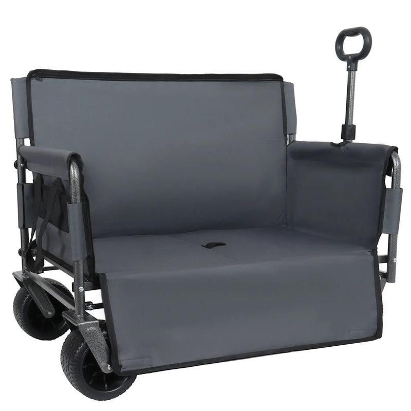 3-in-1 Convertible Folding Wagon Cart with Bench Seat & Storage by HouseOfZazla