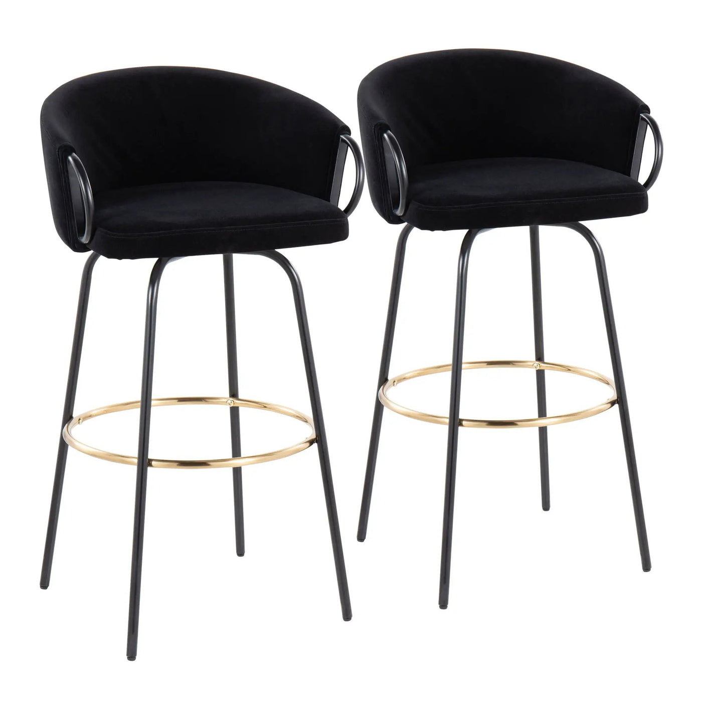 Claire - Contemporary / Glam Barstool With Footrest (Set of 2) by HouseOfZazla