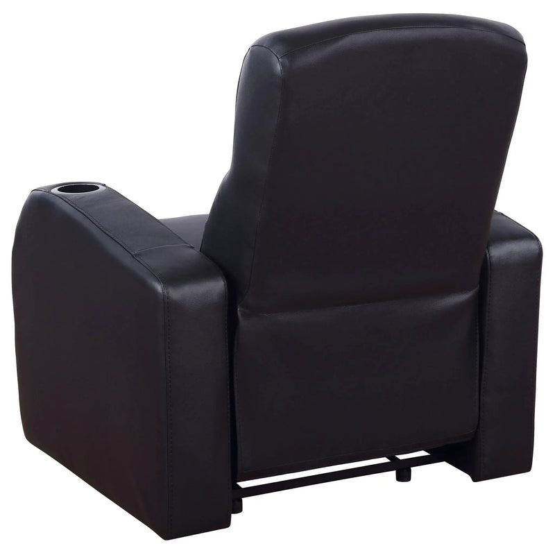 Cyrus Upholstered Track Arm Recliner Black by Unique Piece Furniture