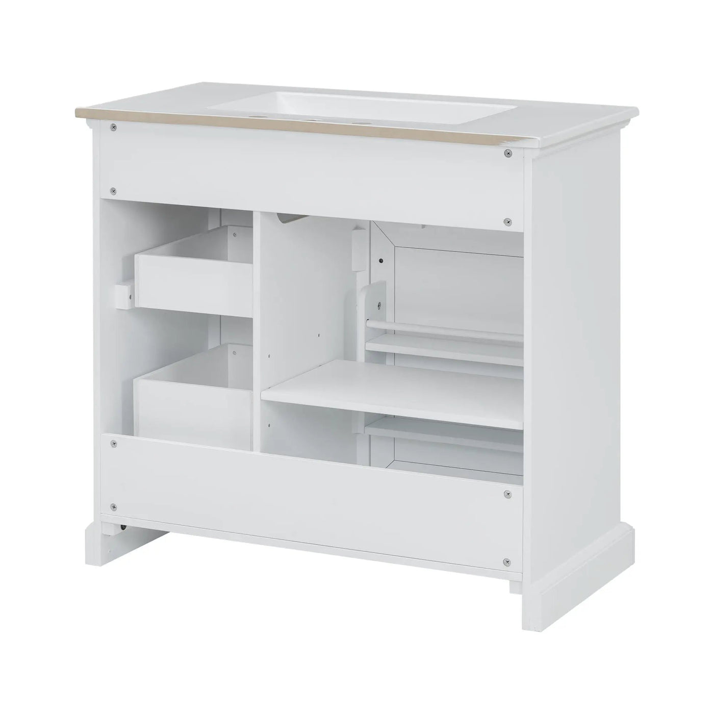 36" Bathroom Vanity With Sink, 2 Tip-Out Drawers, Soft Close Hinges by HouseOfZazla