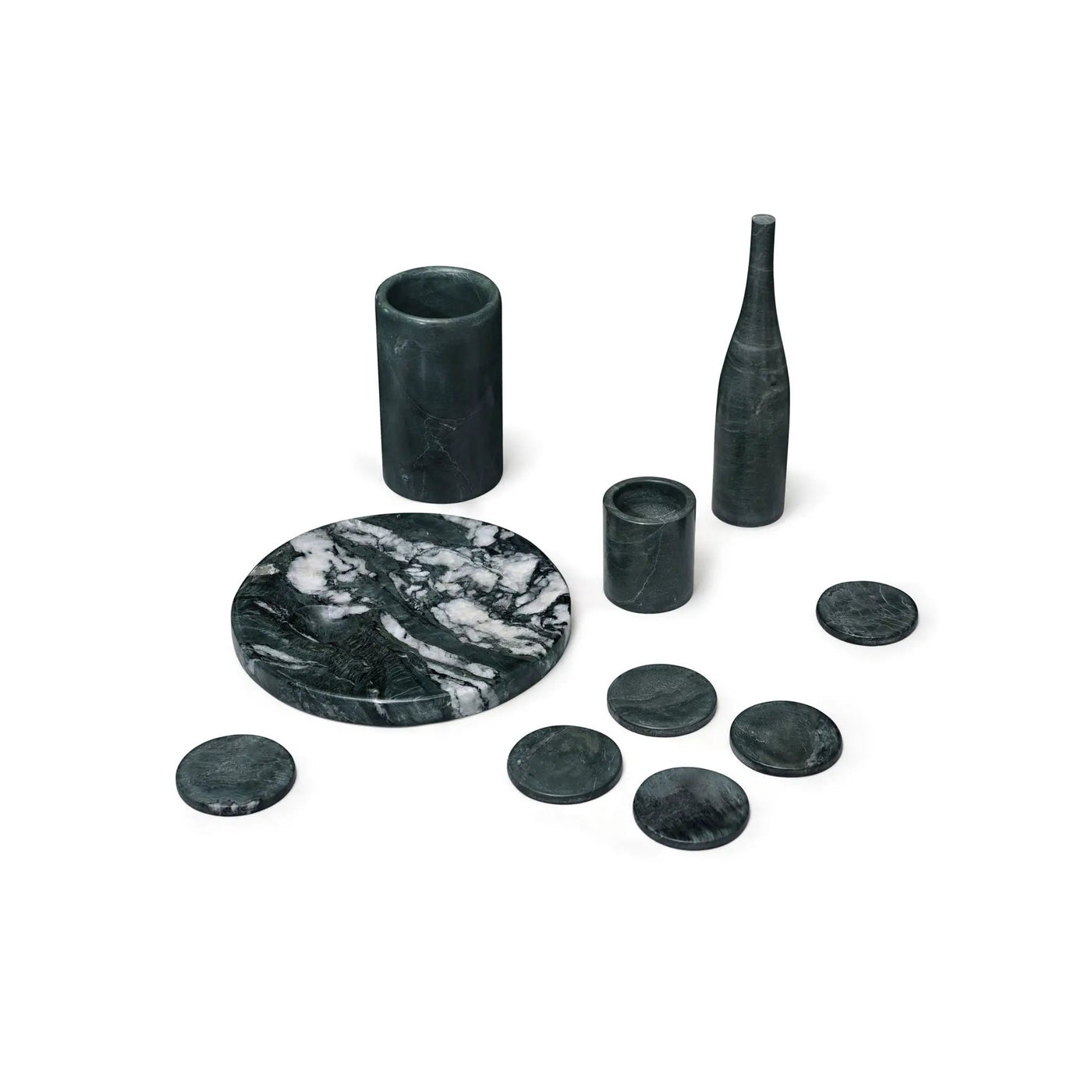 10 Pieces Luxury Natural Marble Dining Room Accessories Set by HouseOfZazla