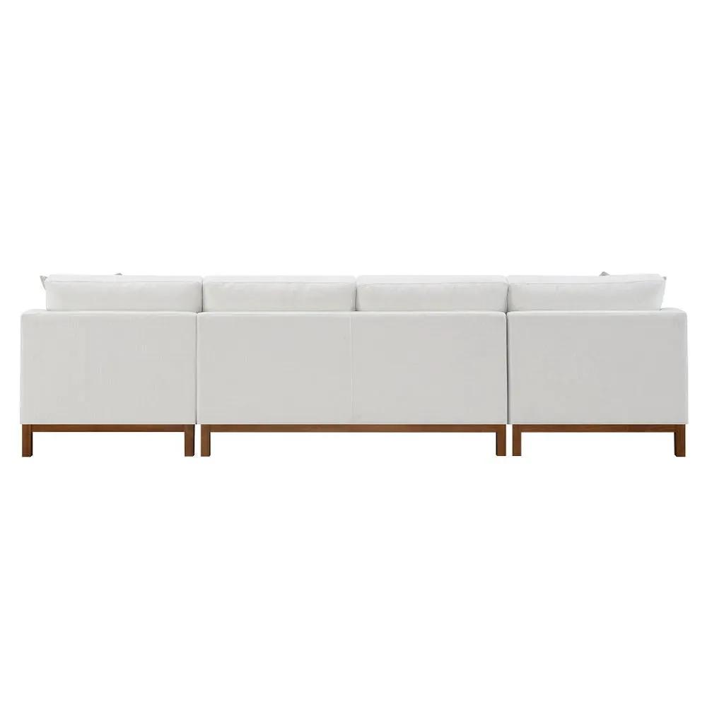 Valiant - Sectional Sofa With 4 Pillows - Ivory Chenille by Unique Piece Furniture
