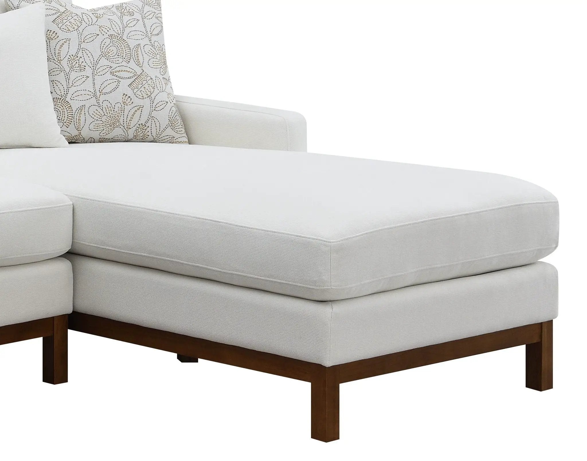 Valiant - Chenille Sectional Sofa With 4 Pillows - Ivory by Unique Piece Furniture