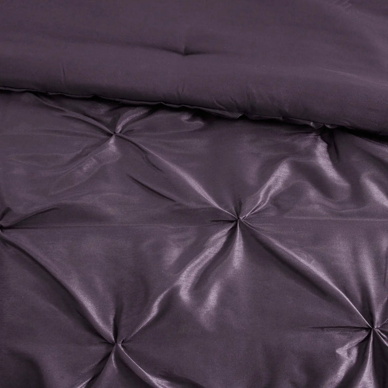 7-Piece Queen 100% Polyester Pieced Pleated Tufted Comforter Set by HouseOfZazla