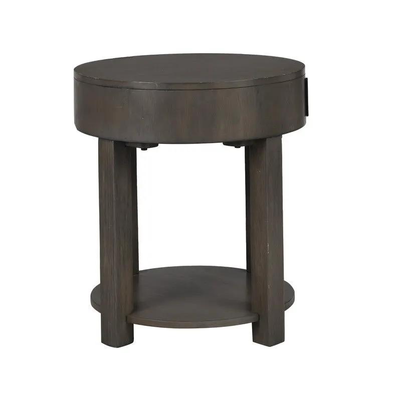 Jonah - MDF End Table With USB Ports - Light Brown by Unique Piece Furniture