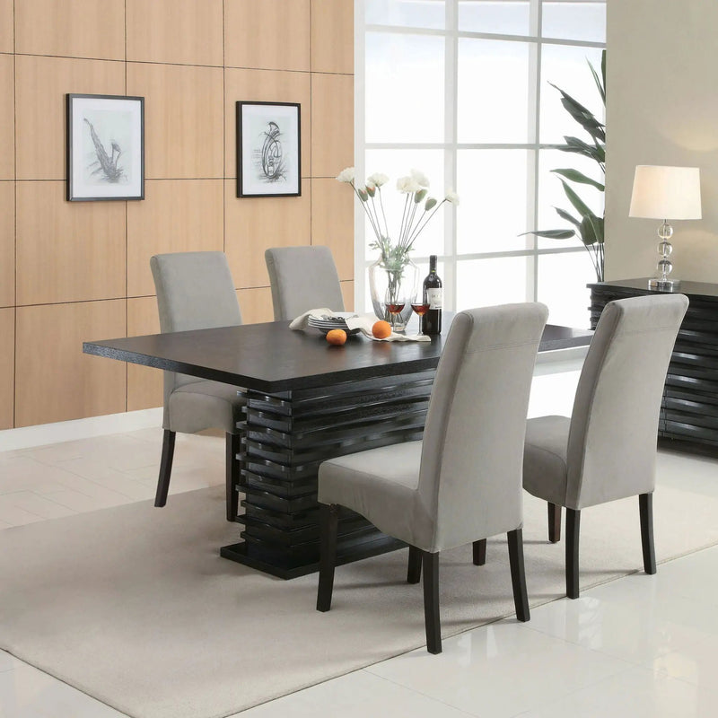 Shandra - 5 Piece Dining Set Tabletop And Upholstered Side Chairs - Gray by HouseOfZazla
