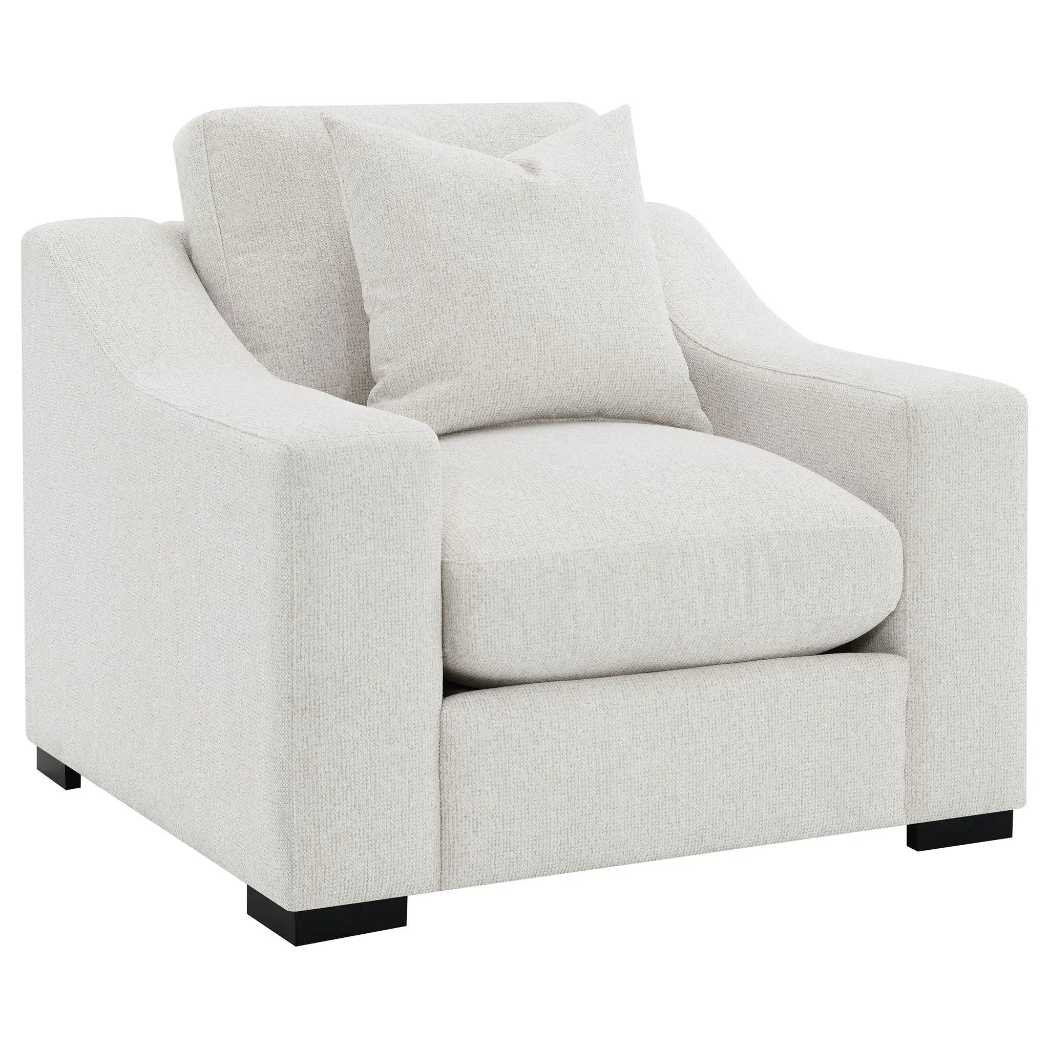 Ashlyn Fabric Upholstered Track Arm Accent Chair Sand by Unique Piece Furniture