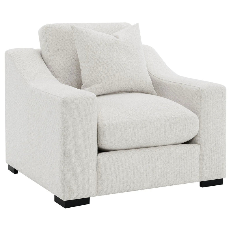 Ashlyn Fabric Upholstered Track Arm Accent Chair Sand by Unique Piece Furniture