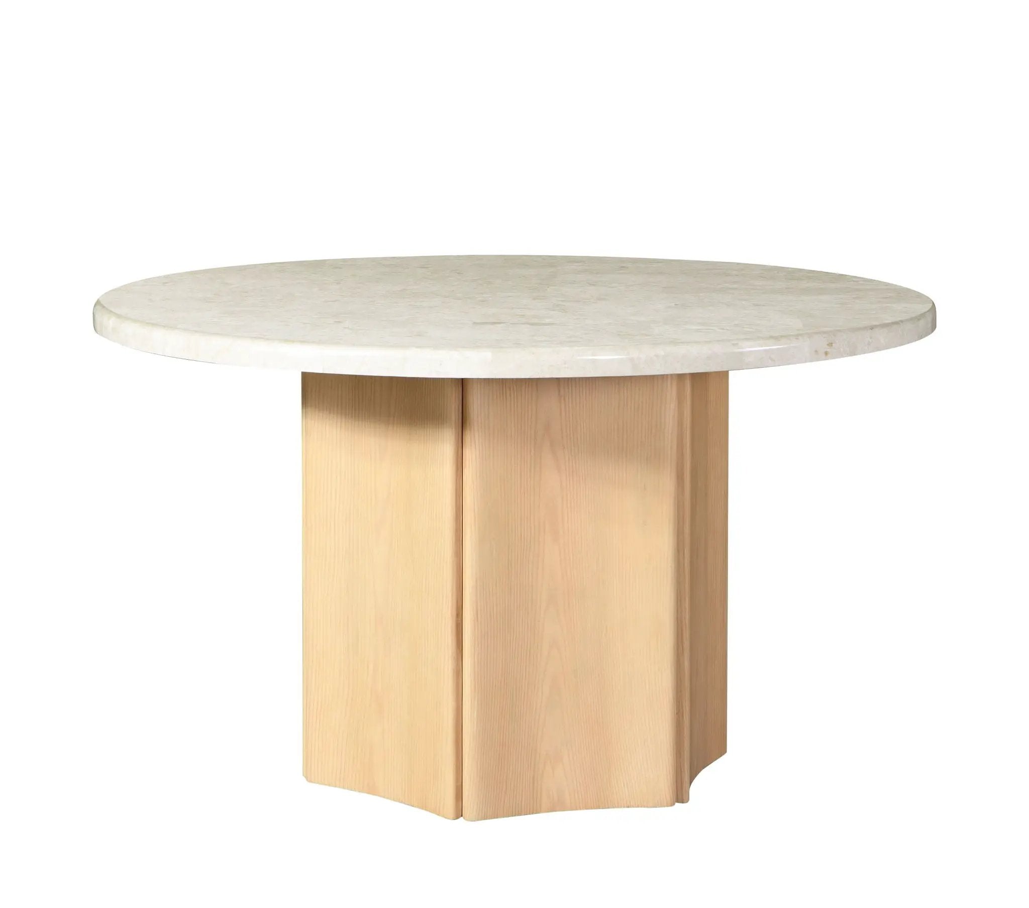Qwin - Marble Top Round Dining Table - Natural by Unique Piece Furniture