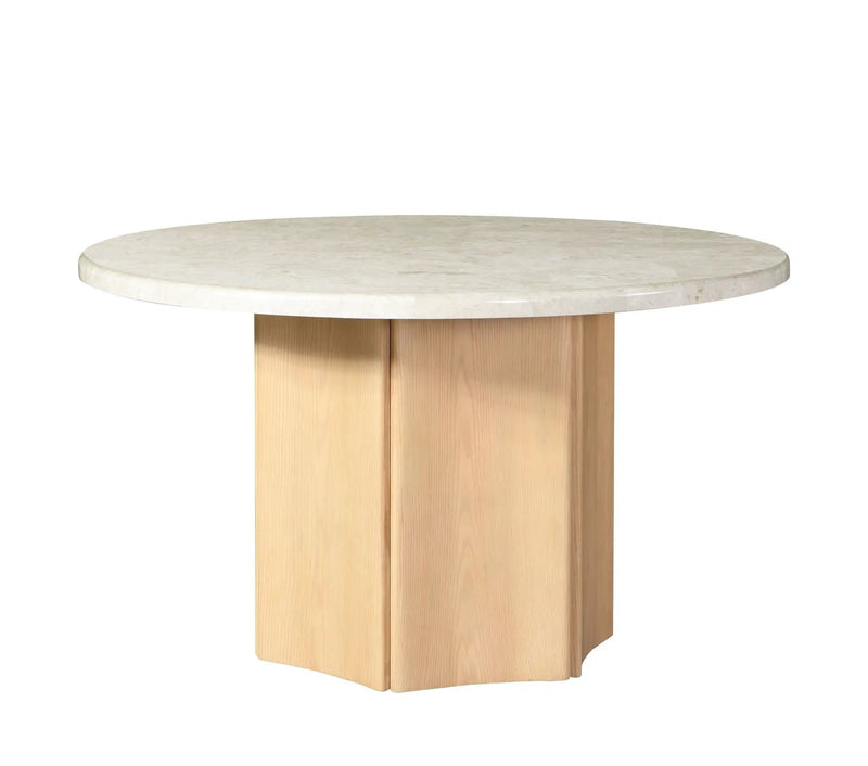 Qwin - Marble Top Round Dining Table - Natural by Unique Piece Furniture