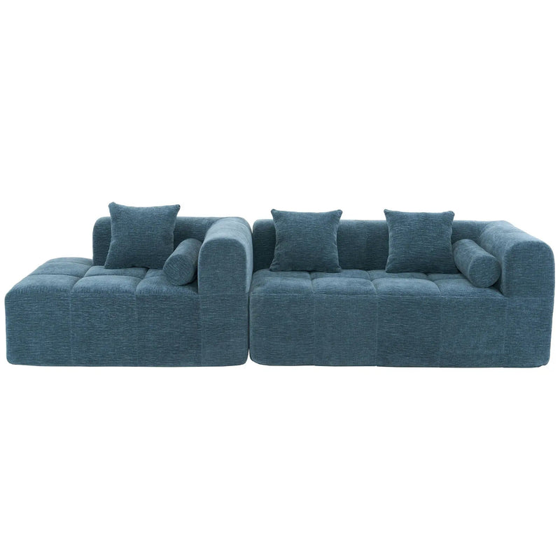 Sectional Free Combined Sofa With 2 Side Pockets by HouseOfZazla
