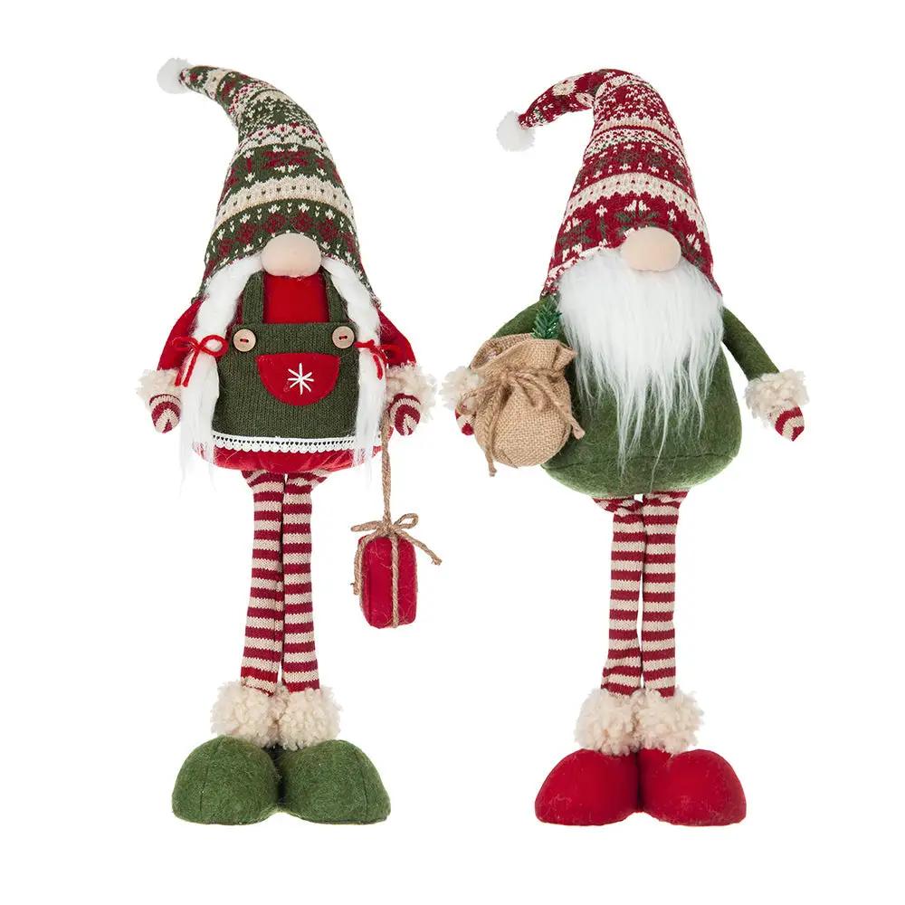 Set of 2 Fabric Standing Holiday Gnomes by HouseOfZazla