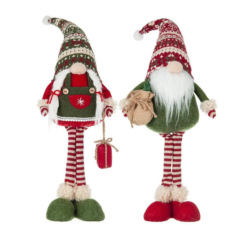 Set of 2 Fabric Standing Holiday Gnomes by HouseOfZazla