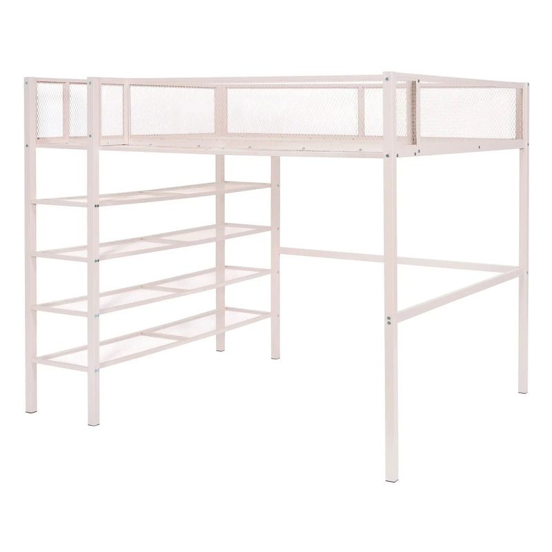Loft Bed With 4 Tier Shelves And Storage by Unique Piece Furniture