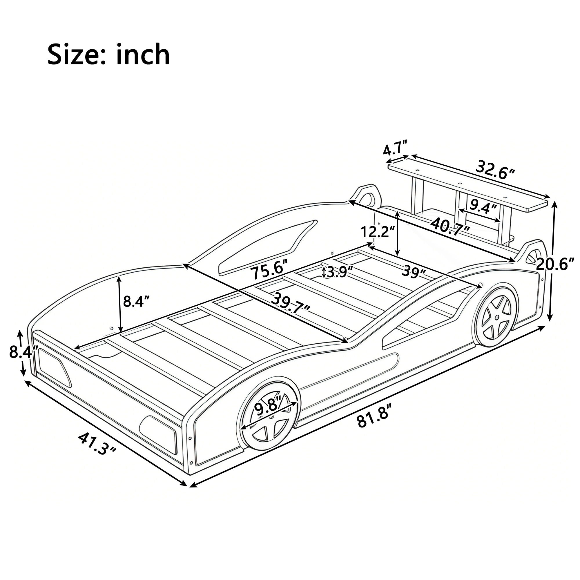 Race Car Platform Bed & Wheels by HouseOfZazla