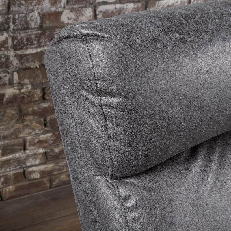 Alma - Contemporary Upholstered Loveseat Recliner - Slate by HouseOfZazla