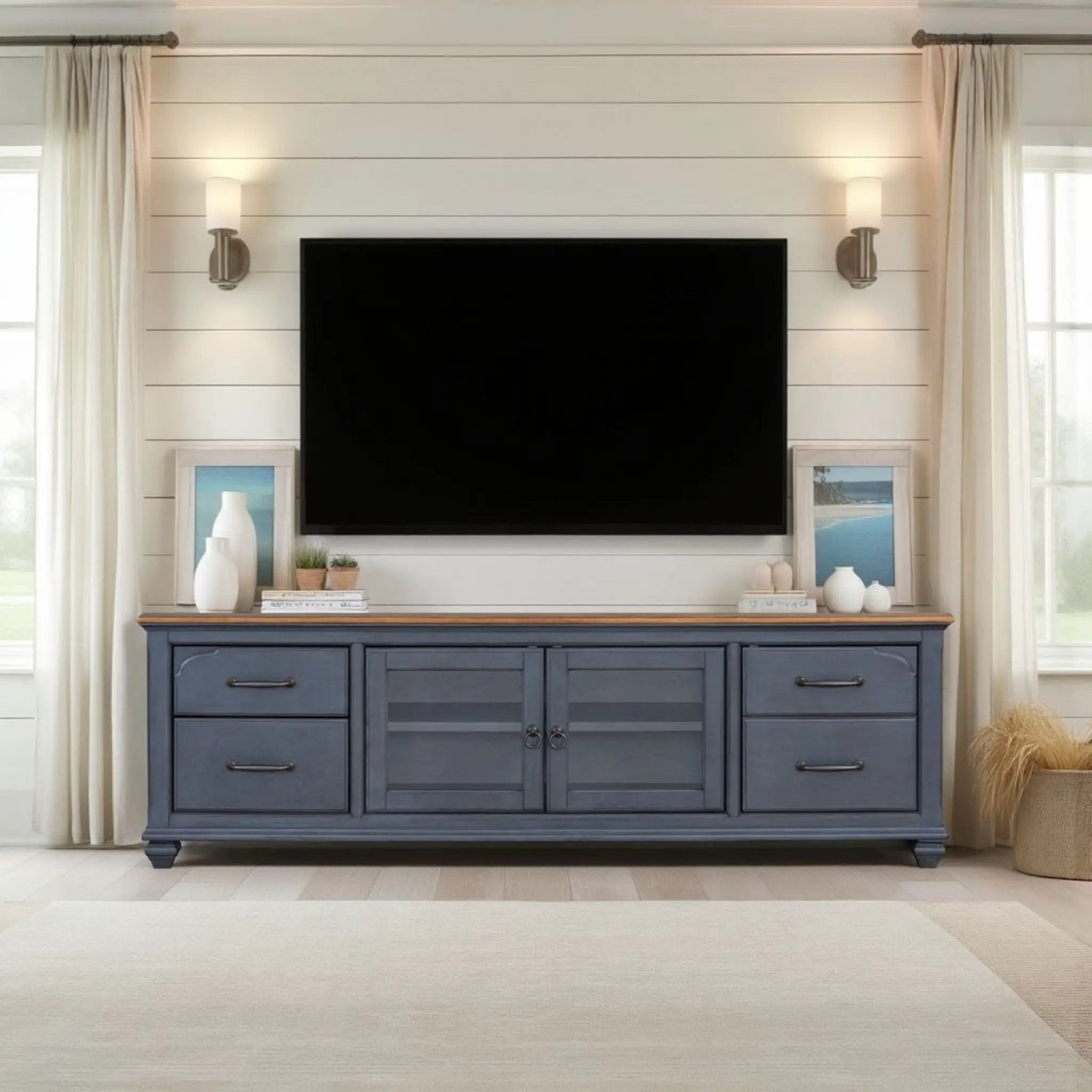 TV Stand For TVs Up To 90" - Blue by HouseOfZazla