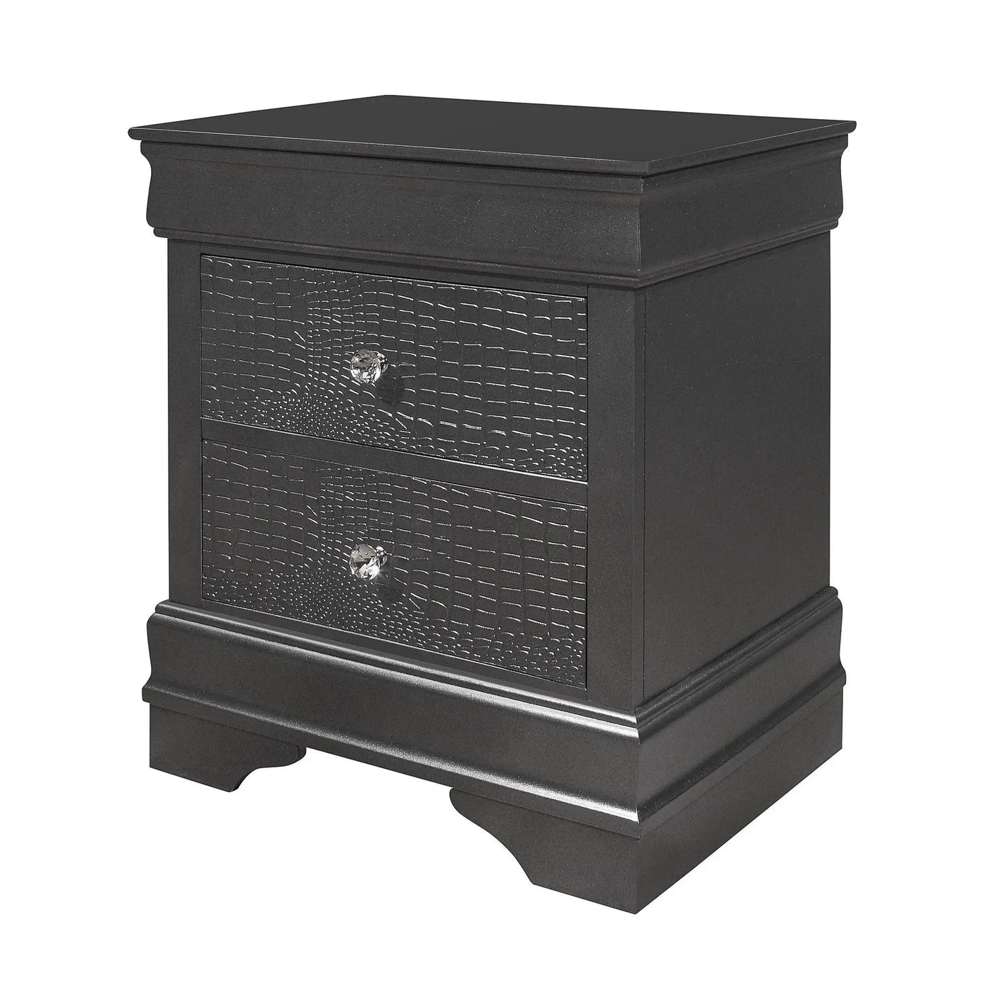 Shaker - 5 Pieces Bedroom Set With Crystal Inspired Tufted Headboard And LED Lighting by Unique Piece Furniture