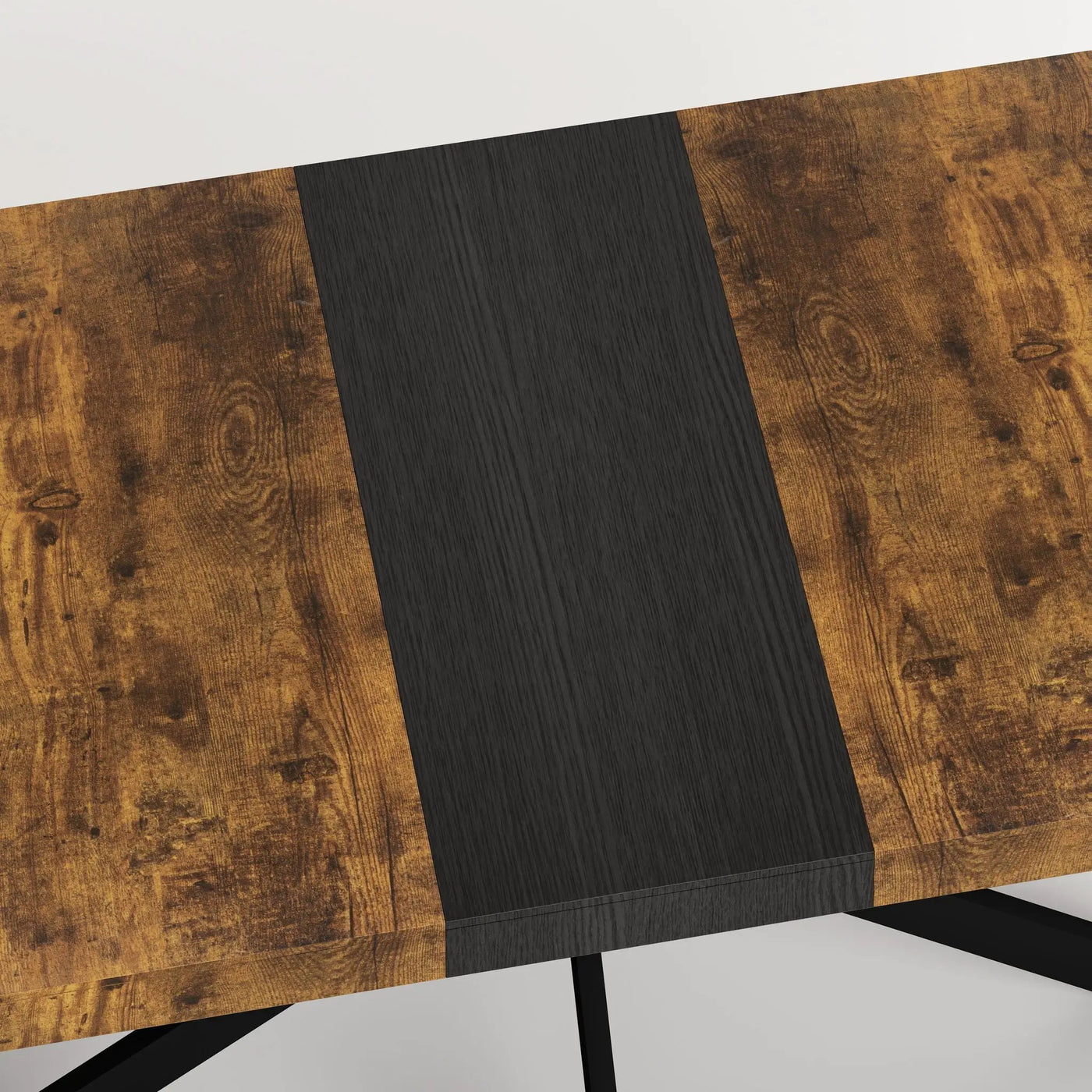 Retro Rectangular Stretch Dining Table With Embossed Center Plate by HouseOfZazla
