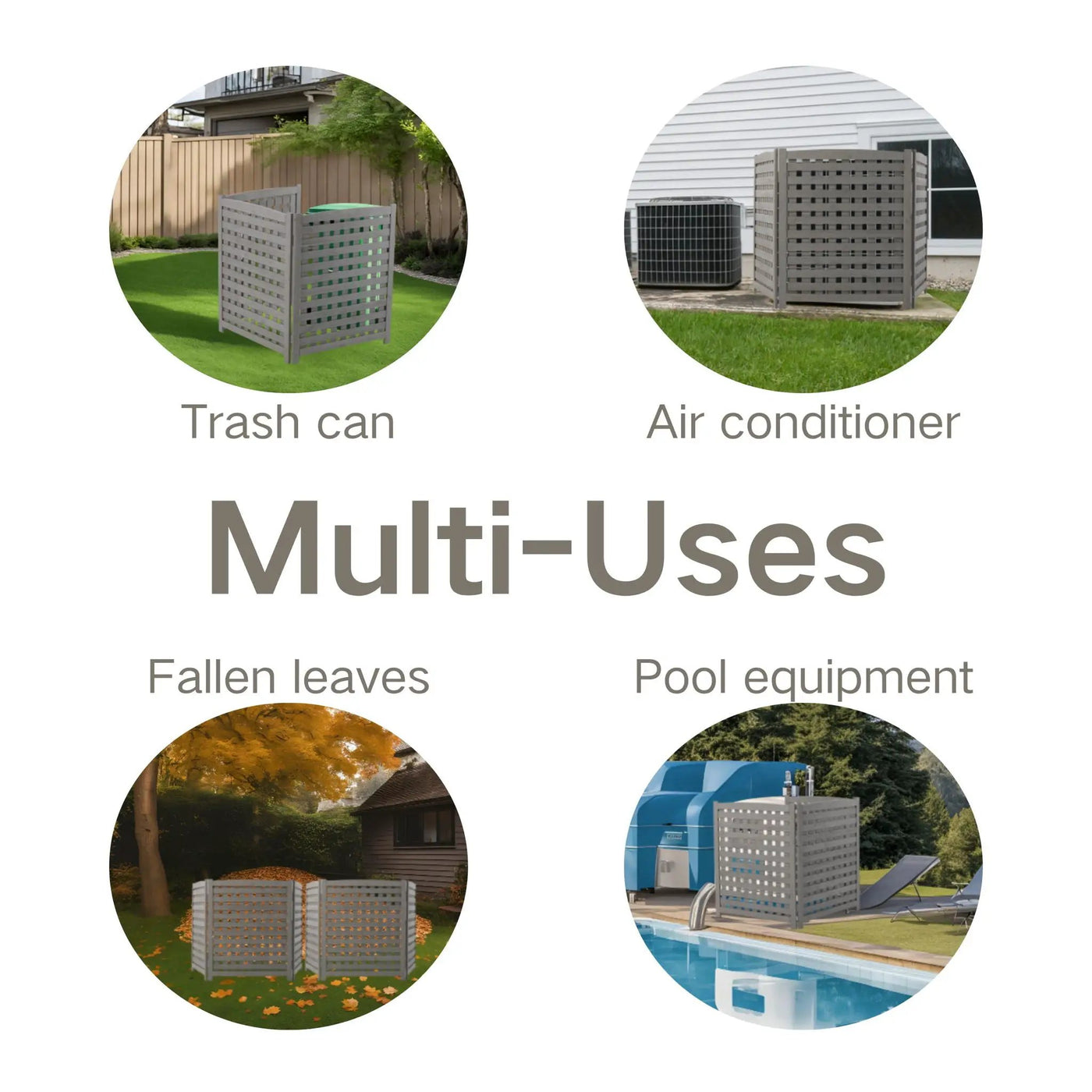 3 Panel Outdoor Air Conditioner Fence Screen by HouseOfZazla