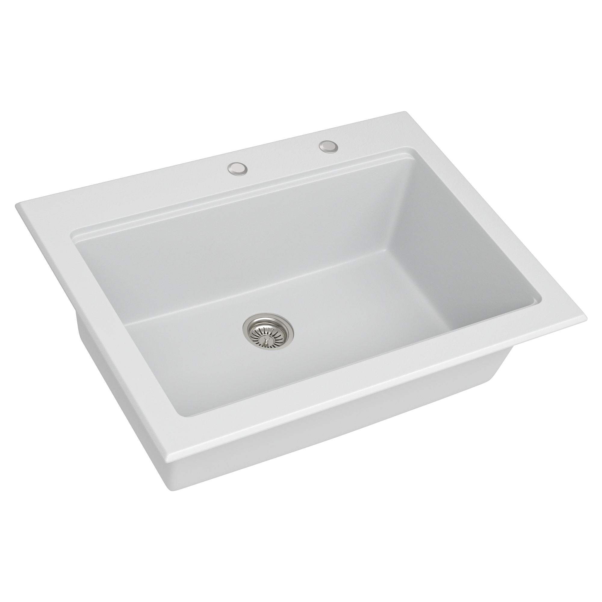 Quartz Kitchen Sink 30" X 22" Granite Composite Workstation Drop In Sink - White by HouseOfZazla