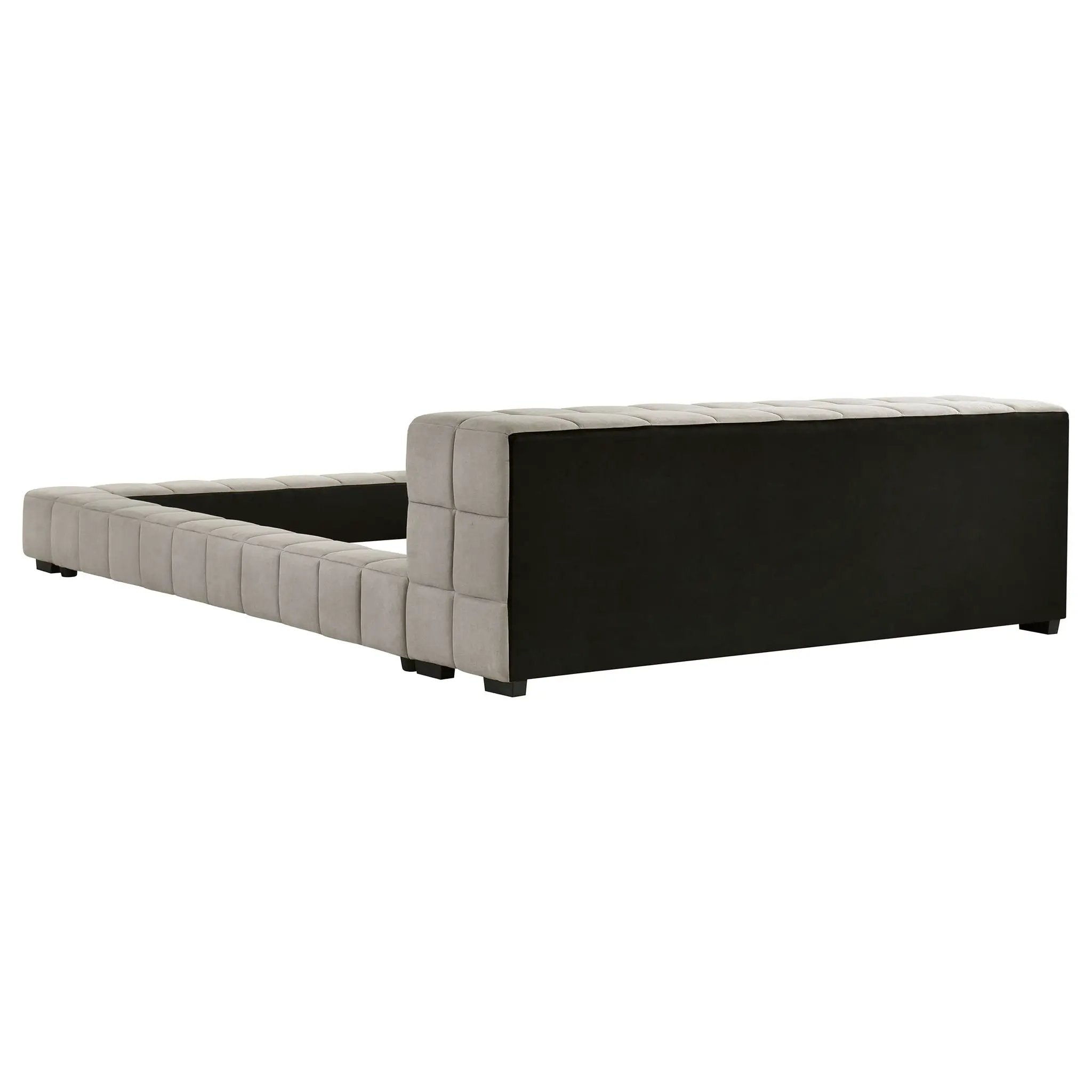 Kinsley - Upholstered Full Platform Bed With Low Profile And Tufted Headboard - Taupe
