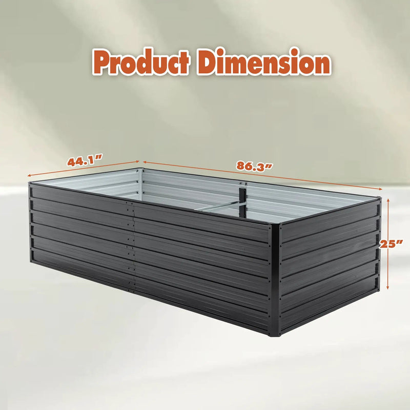 Metal Raised Garden Bed Outdoor 7.2x3.6x2 FT Galvanized Raised Garden Bed Kit by HouseOfZazla
