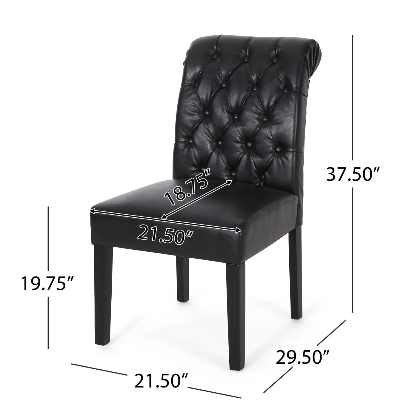 Broxton Tuft Dining Rolltop Chairs With Button Tufted Backrest (Set of 2) by HouseOfZazla