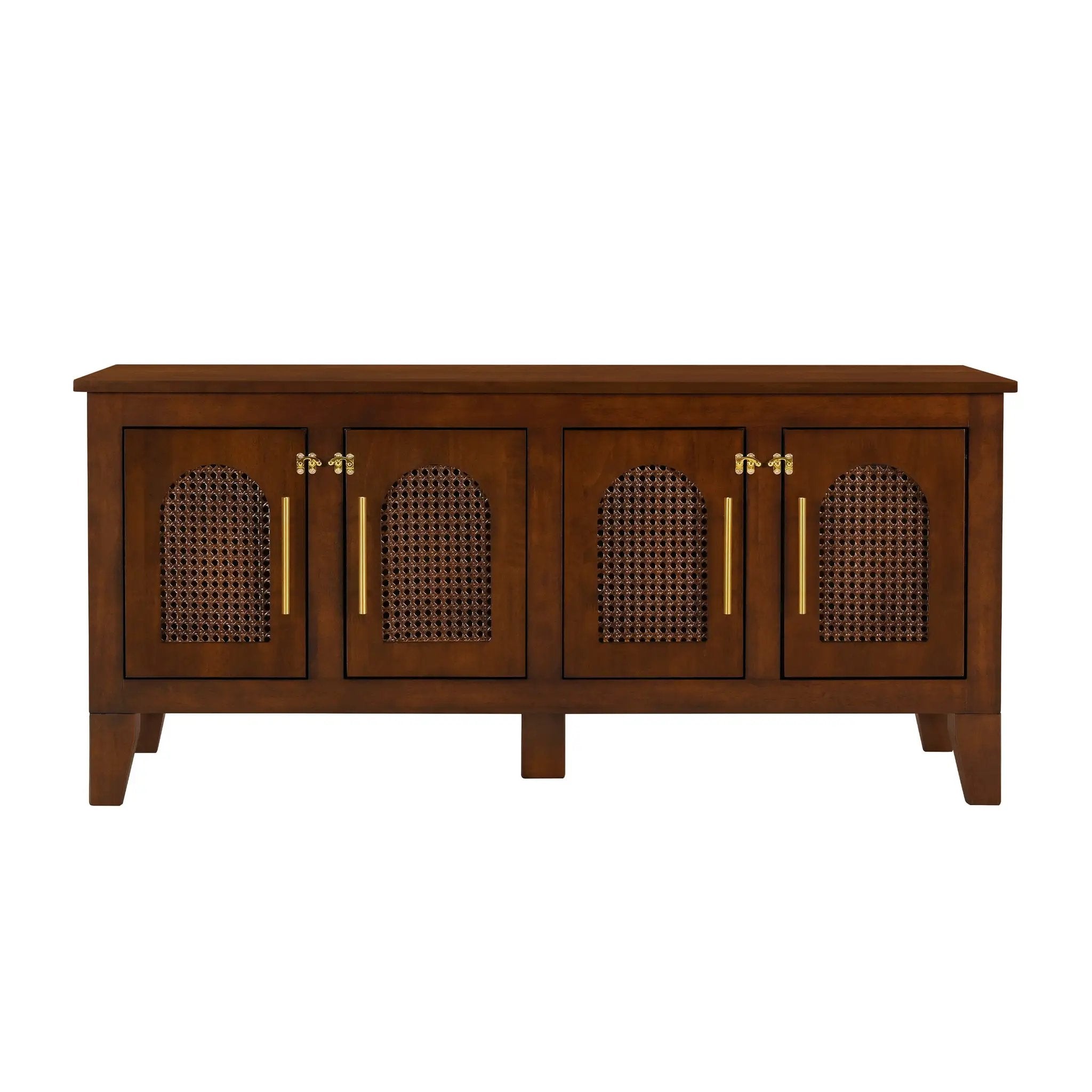 Lars Indoor Rattan Decorated Rubber Wood Dog Crate Cabinet Furniture by HouseOfZazla
