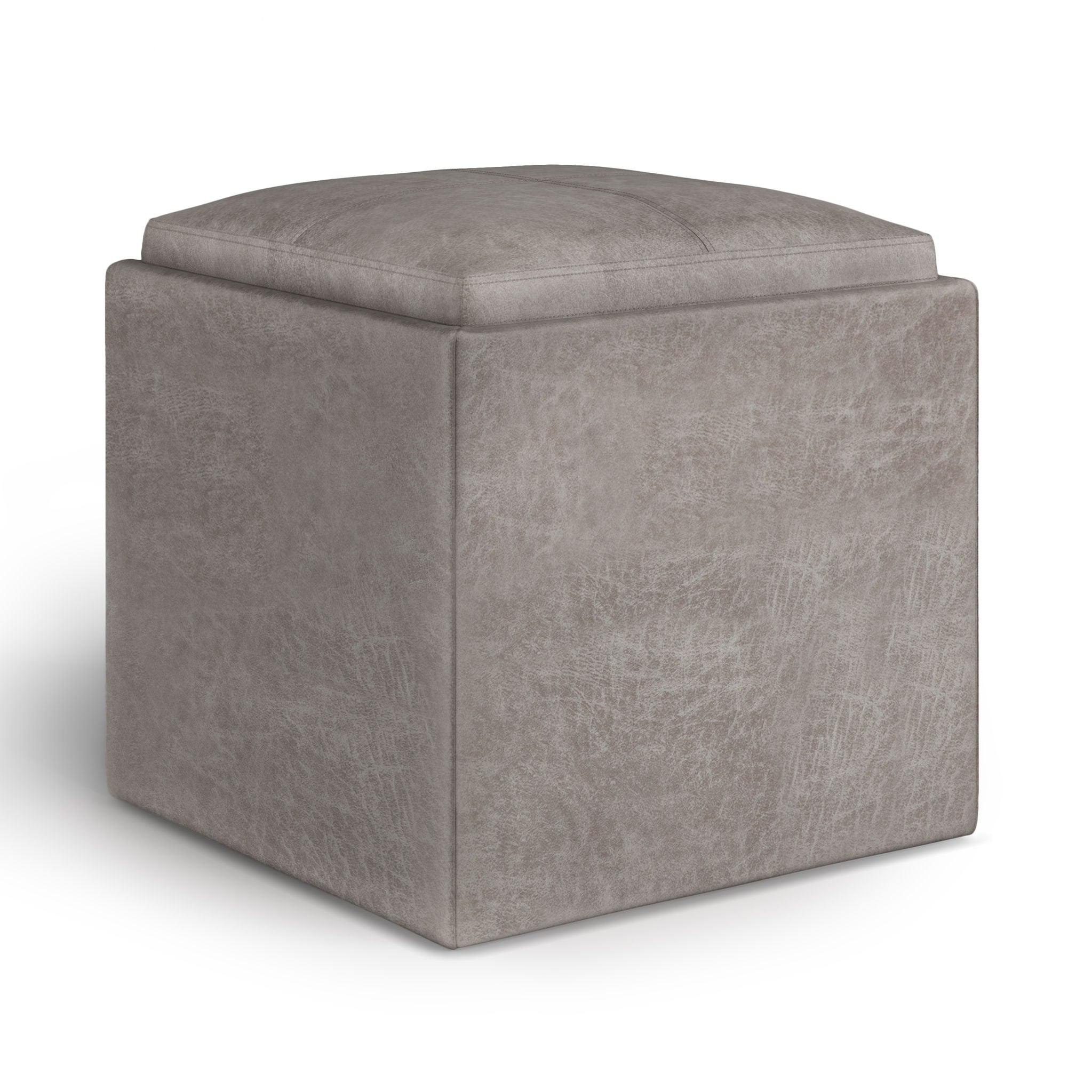 Rockwood - Upholstered Cube Storage Ottoman With Tray by HouseOfZazla