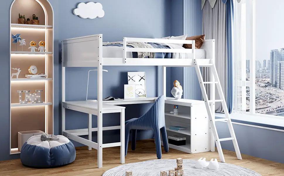 Loft Bed With Shelves With Desk