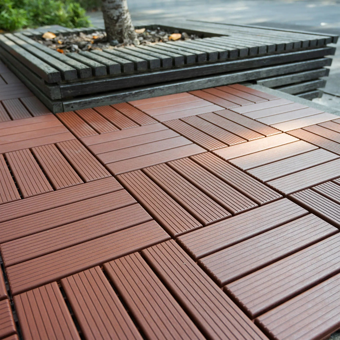 Interlocking Plastic Deck Tiles, Waterproof Outdoor / Indoor Patio Flooring by HouseOfZazla
