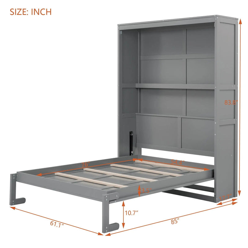 Murphy Wall Bed With Shelves, Space Saving by Unique Piece Furniture