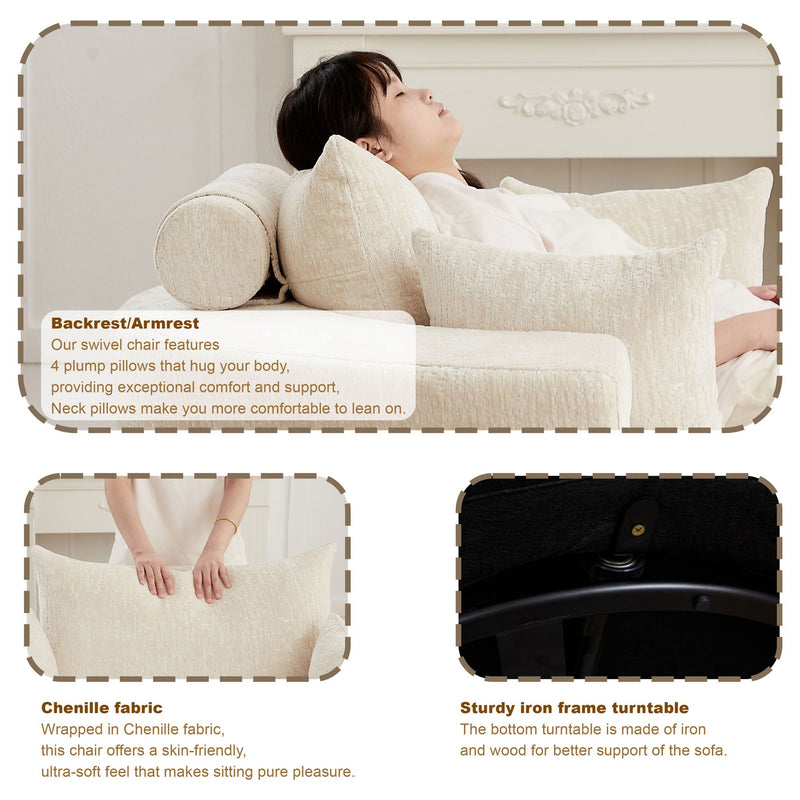 Single 360 Degree Swivel Chair For Living Room by HouseOfZazla