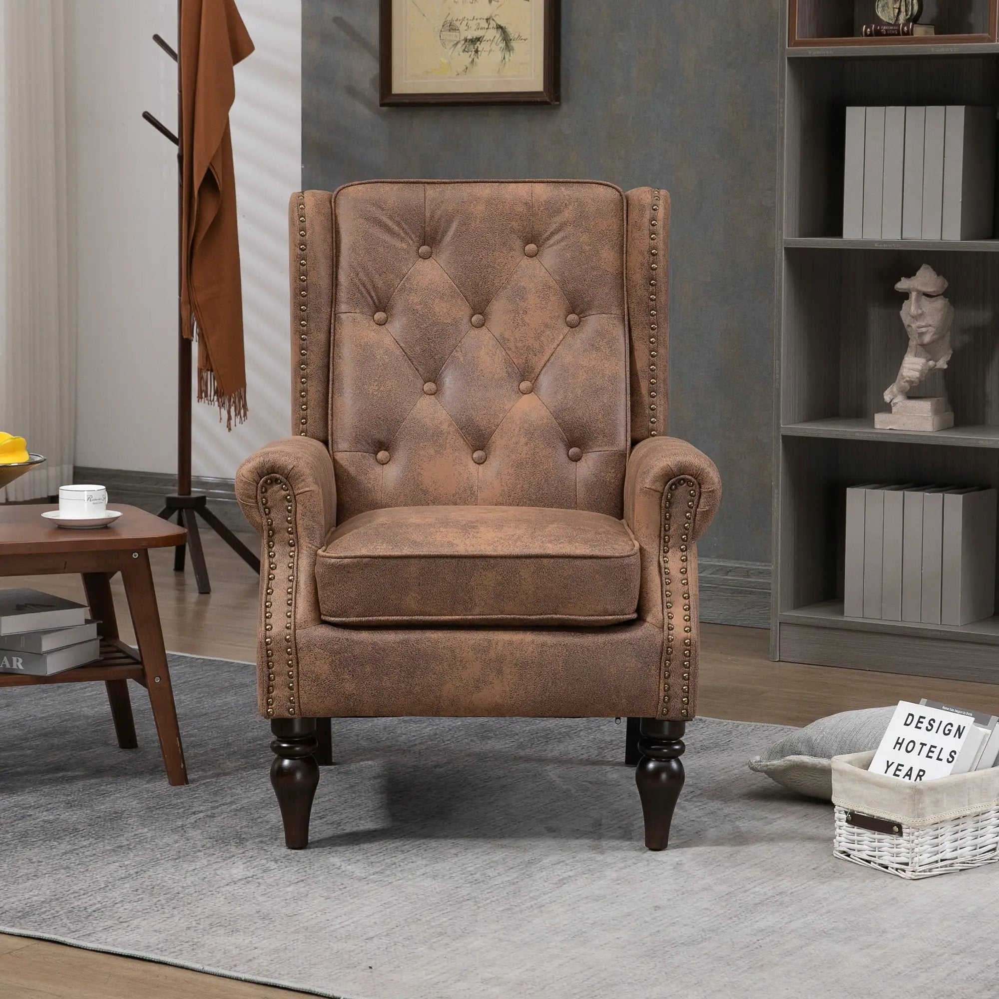 Modern Accent Armchair With Sturdy Wood Legs by Unique Piece Furniture