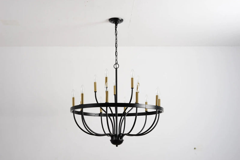 18-Light Industrial Iron Candle Chandelier by HouseOfZazla