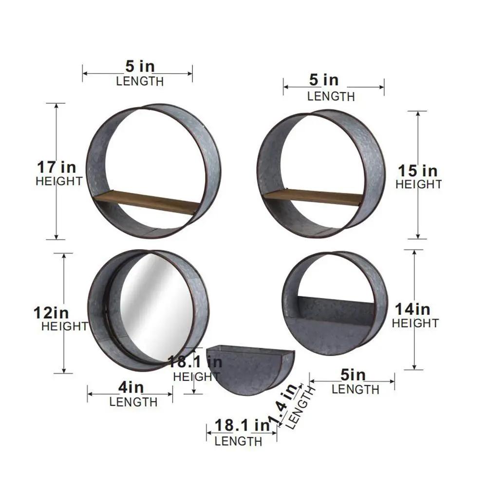Farmhouse Round Metal Wall Planter (Set of 5) - Gray by HouseOfZazla